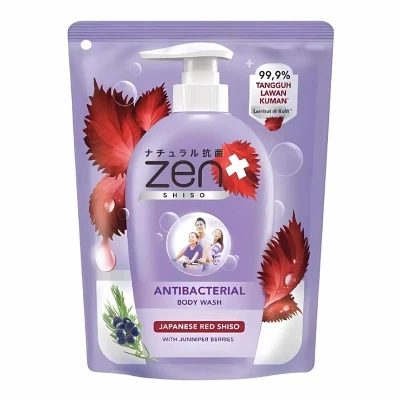Zen Shiso Antibacterial Body Wash Japanese Red Shiso With Juniper Berries 400ml