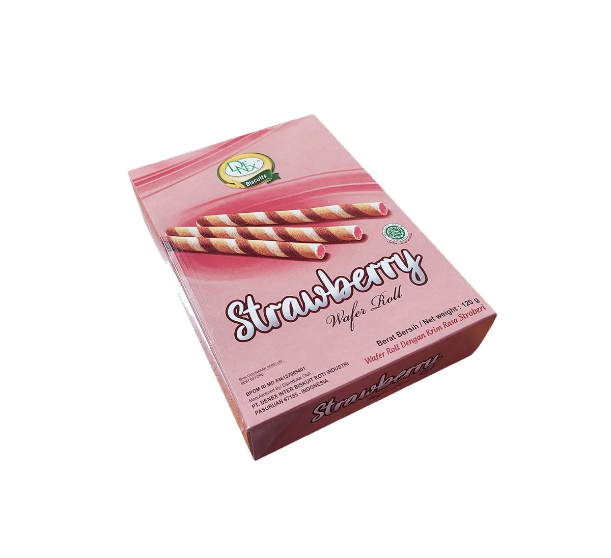 Denex Wafer Roll 120gr Strawberry