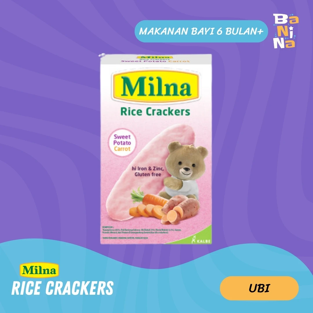 [Stock Malayu] Milna Rice Crackers Ubi Wortel 20g