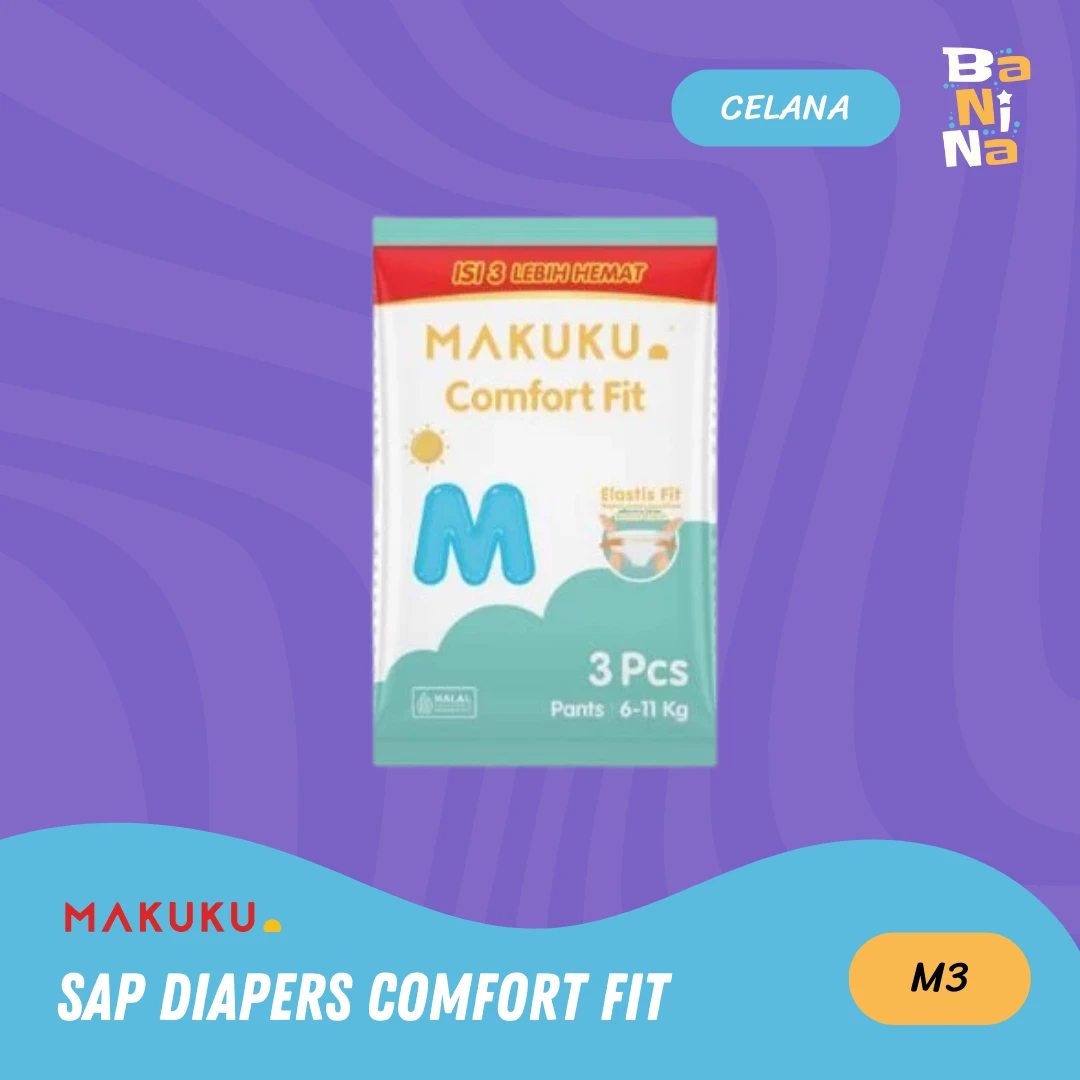 Makuku SAP Diapers Comfort Fit M3 Renceng (Isi 4)