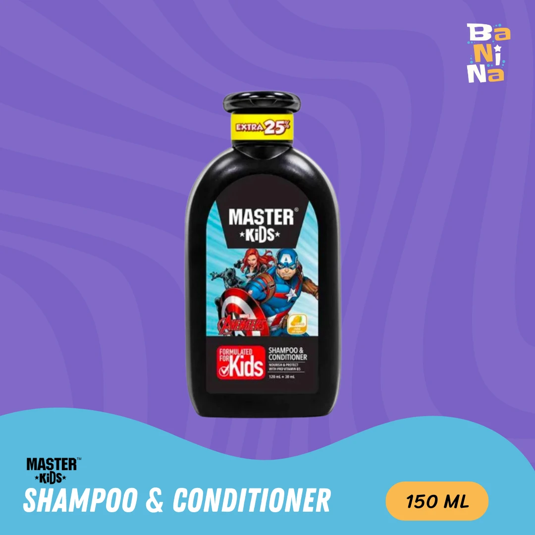 MASTER Kids Shampoo & Conditioner Avengers Apel Hijau 120+30ml