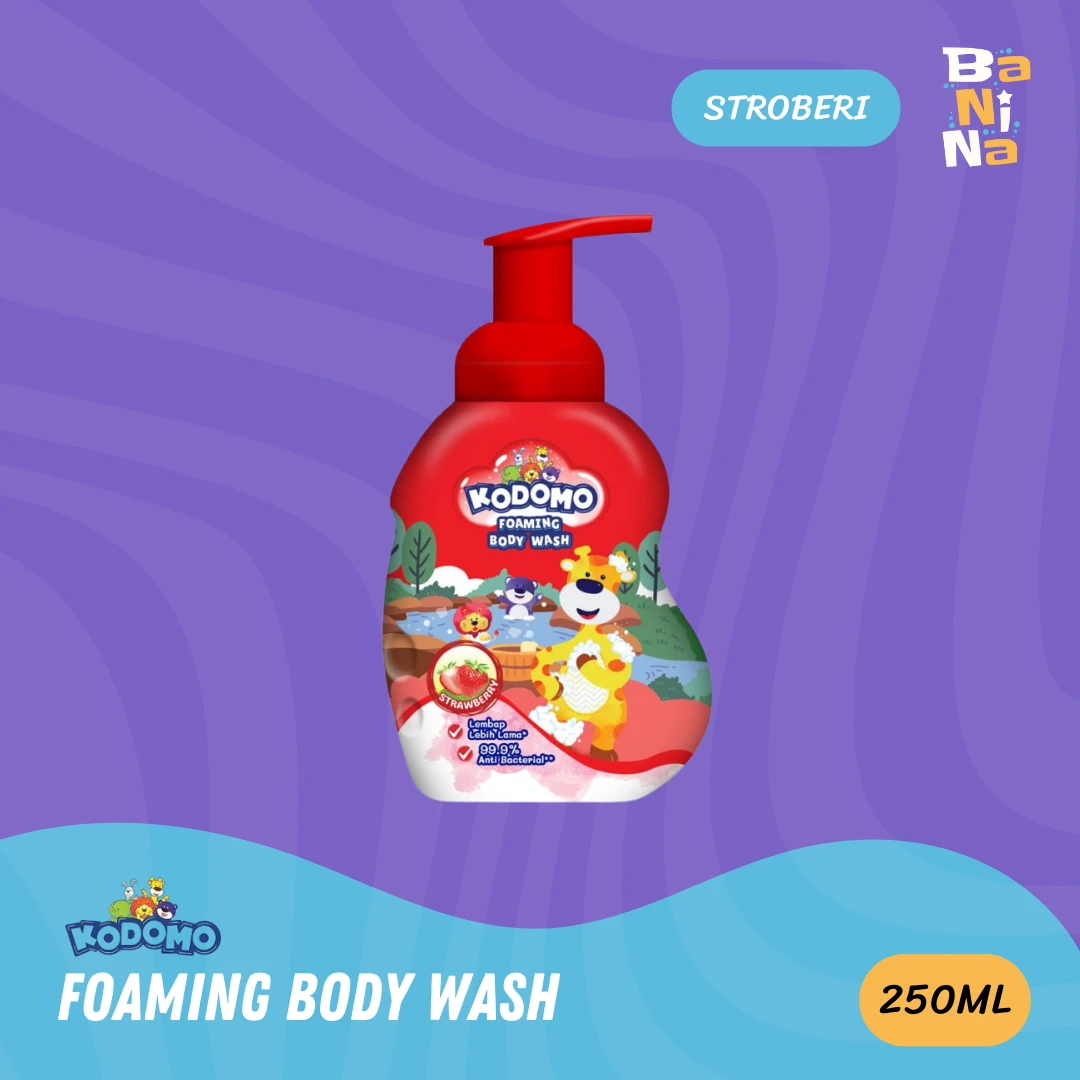 Kodomo foaming body wash strawberry 250ml