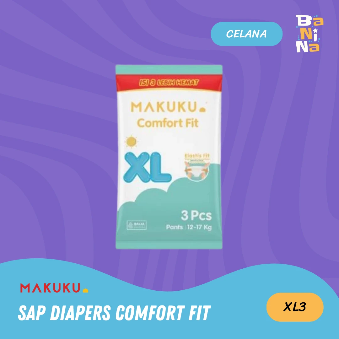 Makuku SAP Diapers Comfort Fit XL3 Renceng (Isi 4)
