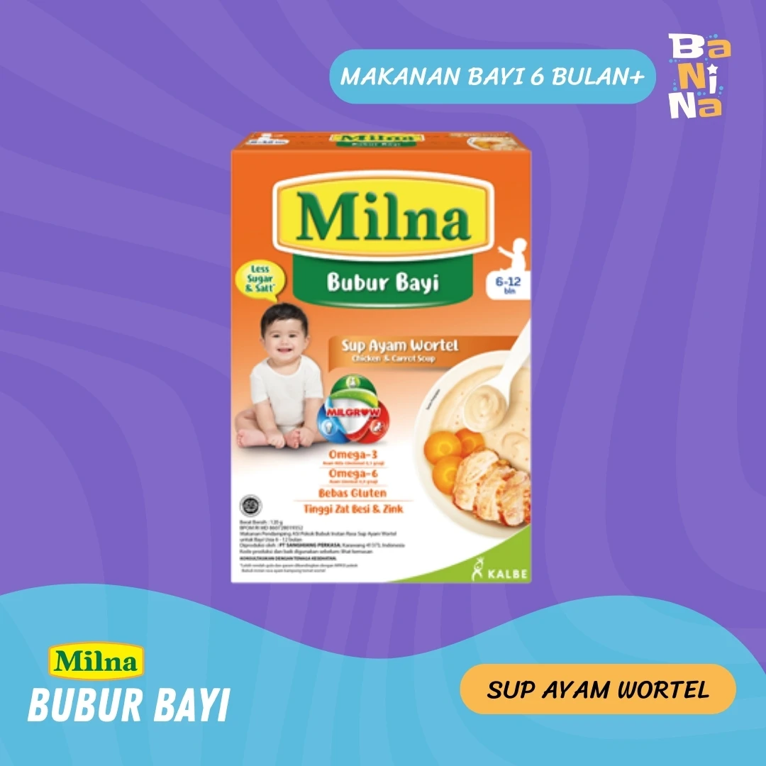 [Stock Malayu] Milna Bubur 6+ Sup ayam wortel 120g