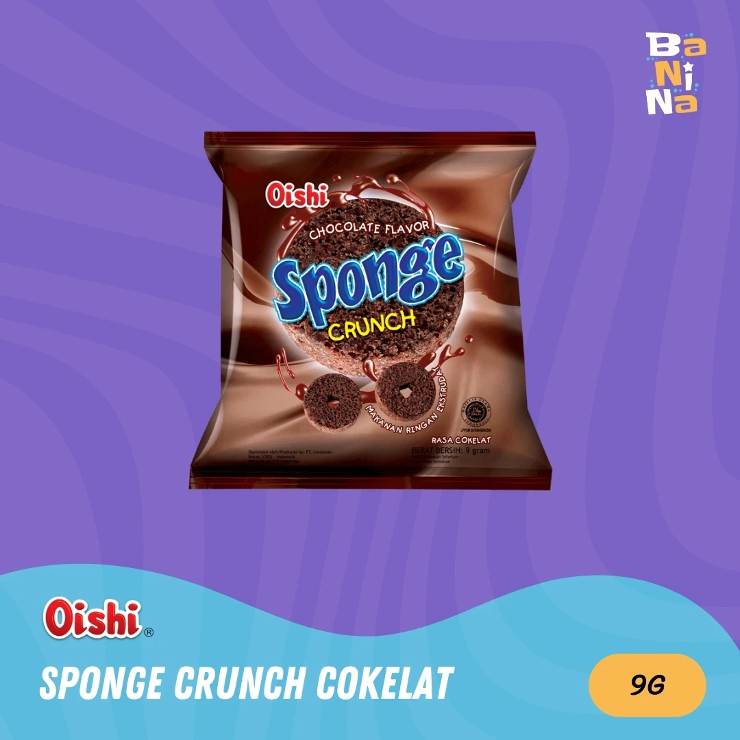 [Harga Grosir] Oishi Sponge Crunch Cokelat 9g