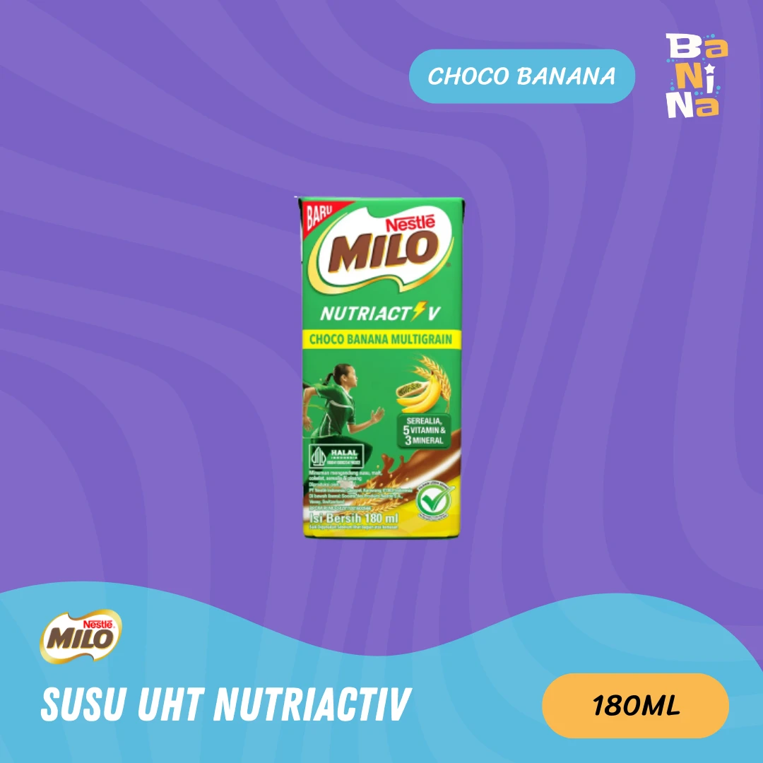 Milo Susu UHT Nutriactiv Choco Banana multigrain 180ml