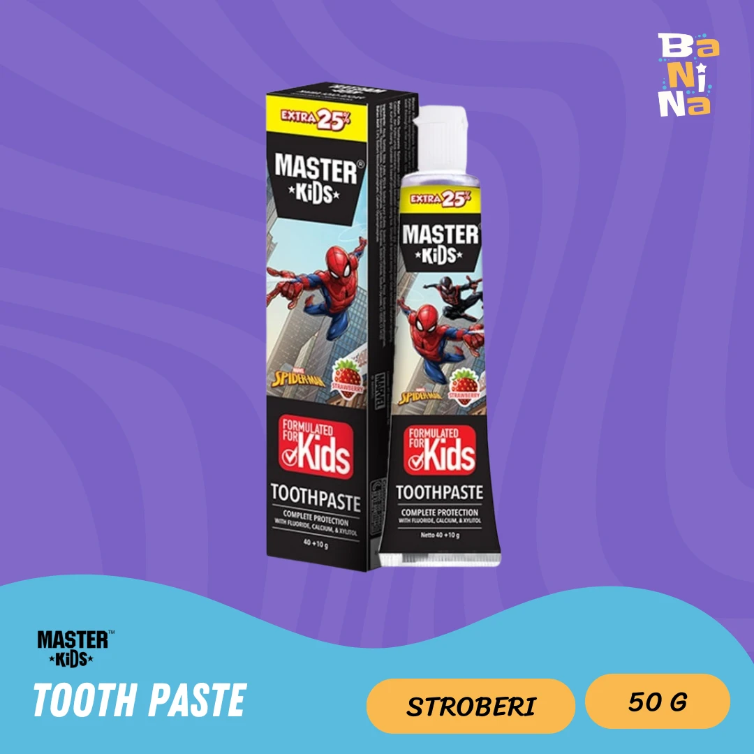 MASTER Kids Pasta Gigi Spiderman Stroberi 40+10g