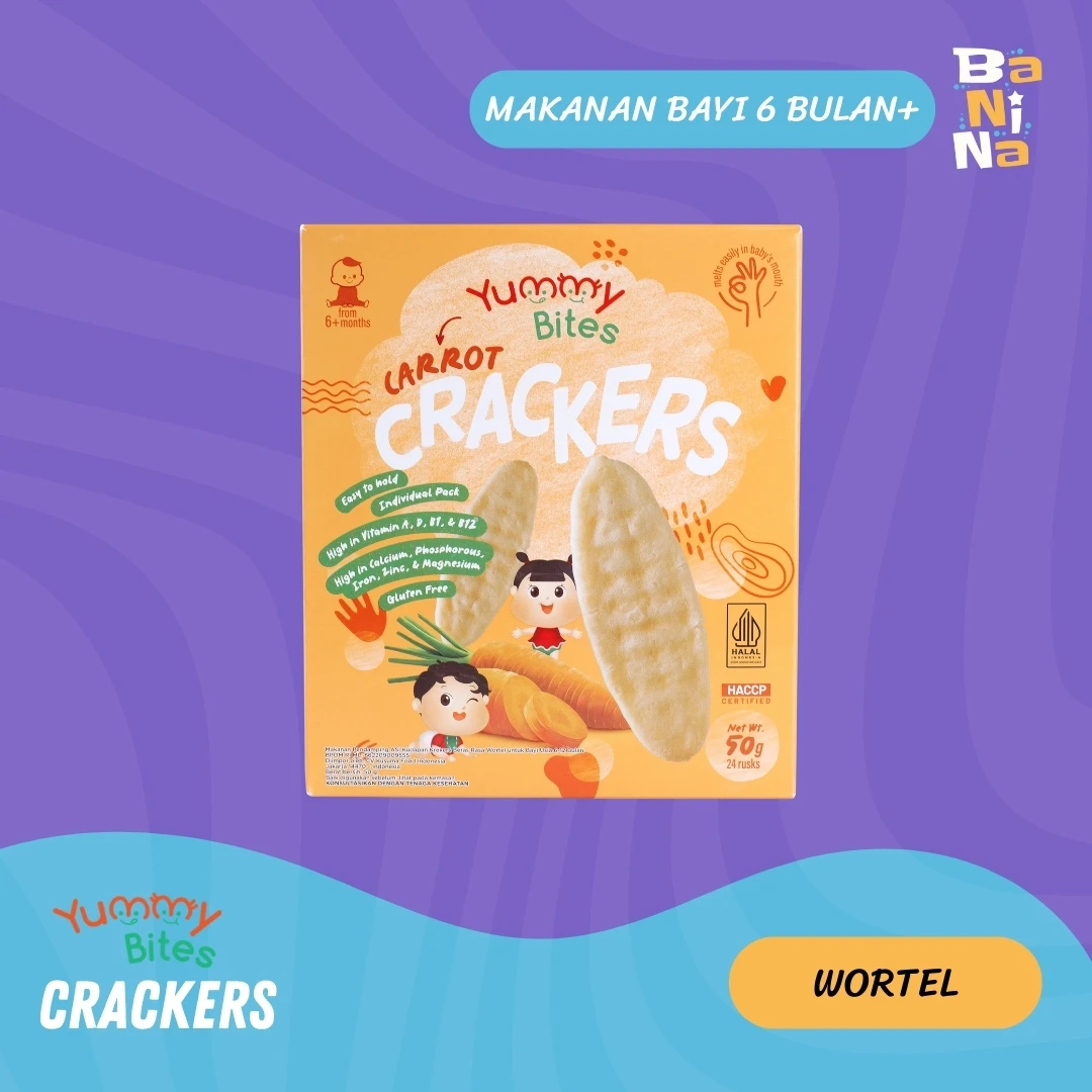 [Stock Malayu] Yummy Bites Crackers Wortel 50g