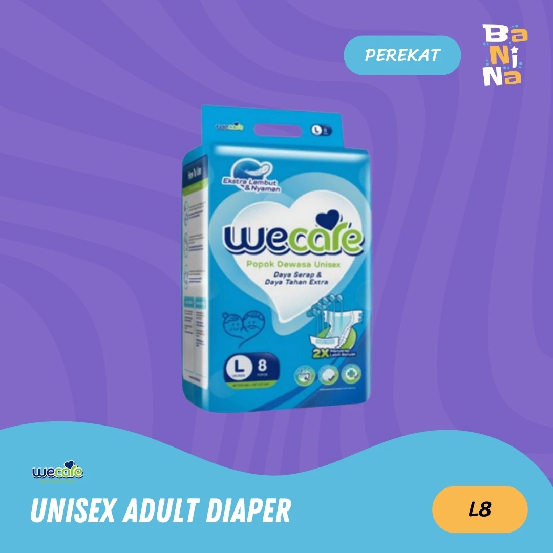 [Stock Malayu] Wecare Unisex Adult Diapers L8