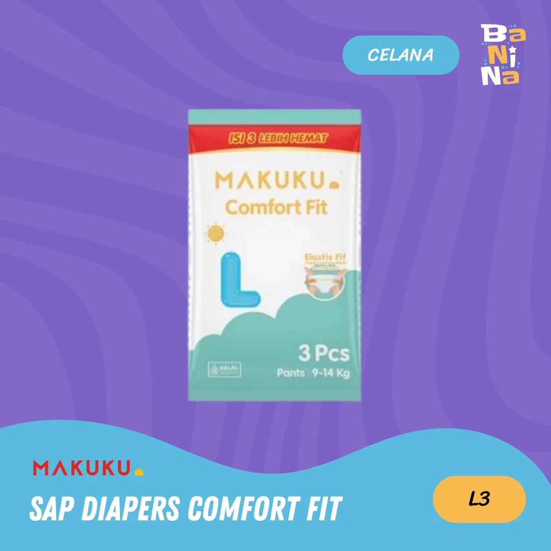 Makuku SAP Diapers Comfort Fit L3 Renceng (Isi 4)