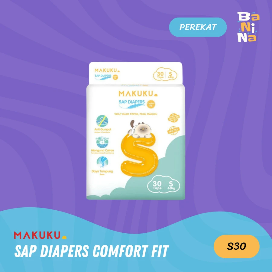 Makuku SAP Diapers Comfort Fit Tape S30
