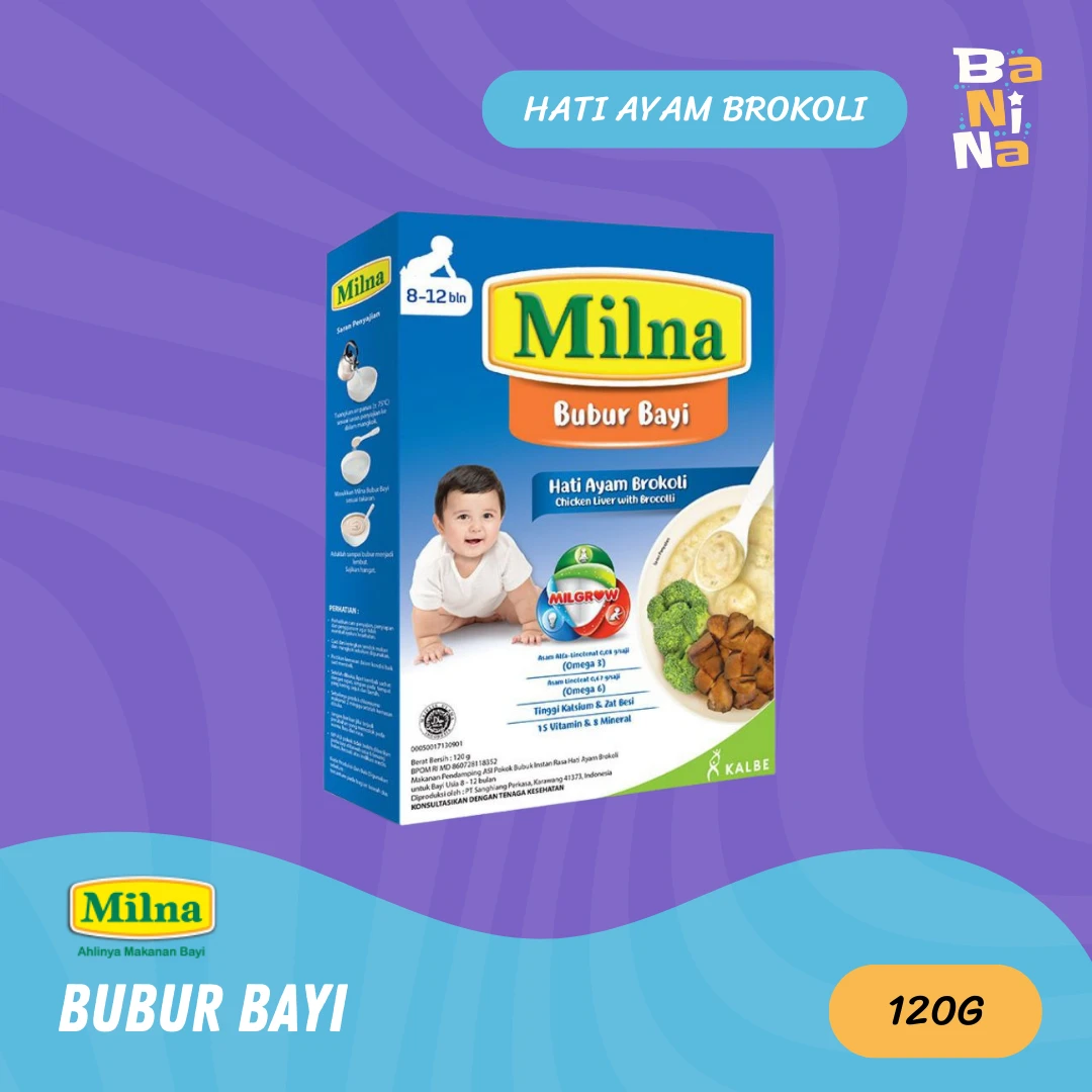[Stock Malayu] Milna Bubur 8+ Hati ayam brokoli 100g