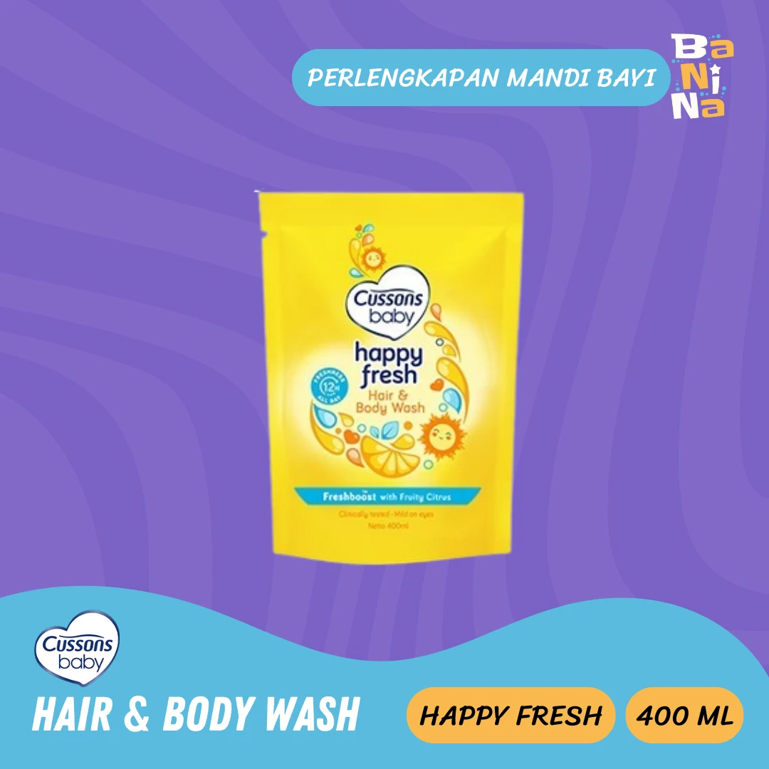 Cussons Baby Hair & Body Wash Happy Fresh Kuning 400ml