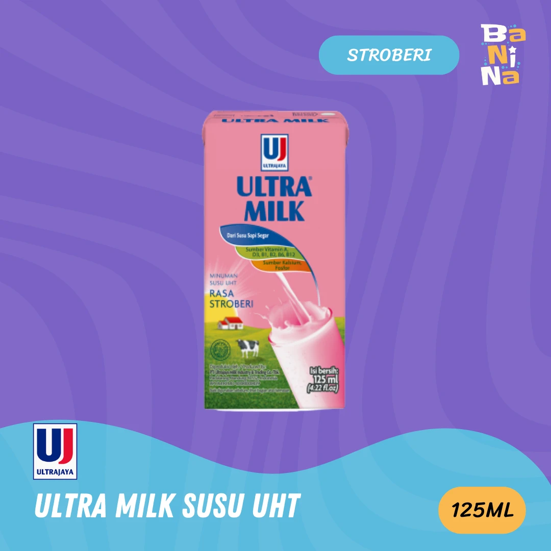 Ultra Milk Susu UHT Stroberi 125ml
